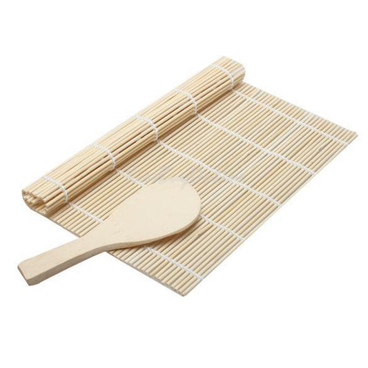 Sushi Rolling Roller Bamboo Material Mat Maker DIY and A Rice Paddle F#OS - Shopy Max