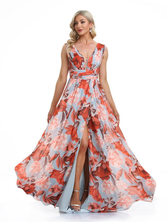 Guest Prom Wed Formal Dresses 2022 Evening Bridesmaid Gown Sexi Long Parti Even Dress For Women Print