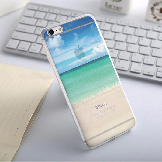 Ultra Thin Soft Silicon Phone Cases Cover For iphone 6 4.7"/ Plus 5.5" Mountain Landscape phone shell Protector back Cover Case