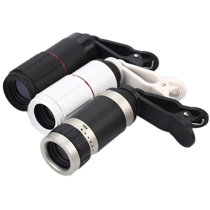 Universal 8x Zoom Telescope Telephoto Camera Lens with Clip for Mobile Phone iPhone 6 & 6 Plus & 5 & 5S & 5C