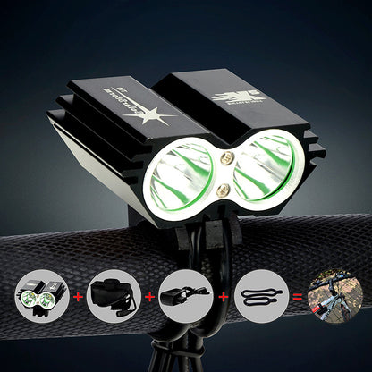 Waterproof 5000 Lumen 2x CREE XML U2 LED Cycling Bicycle Bike Light Lamp HeadLight Headlamp +6400mAh Battery Pack +Charger