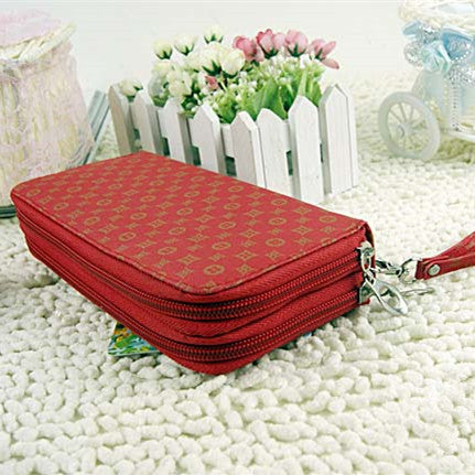 Women and Men PU Leather Wallet Tactical Long Wallets Two Zipper Wallet Double Zipper Wallets Female Six Kind Wristlets gw0160