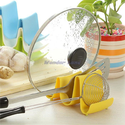 Useful Creative Convenient Wave Design Pan Pot Cover Lid Rack Stand Holder Cooking Accessories - Shopy Max