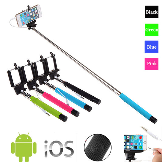 Newest Z07-5 Plus 2 in 1 Wired Selfie Stick Handheld Extendable Monopod With Buit-in Shutter For Iphone IOS Android Smart Phone