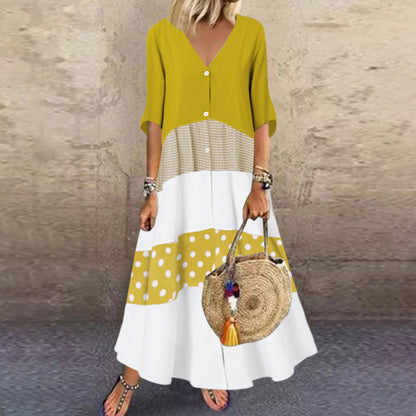 ZANZEA Fashion Summer Maxi Dress Women&#39;s Printed Sundress Casual Short Sleeve Vestidos Female High Waist Robe Femme