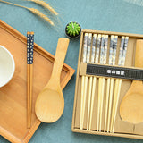 Zakka Family Kitchen Tableware Quality Nanmu Wood Japanese Chopsticks And Spoon Set For Sushi,Gift Box Pack - Shopy Max