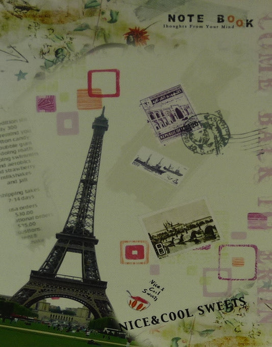 Paris Eiffeltower Postcard - 35cm x 28cm - 24mm Thick Wooden Base