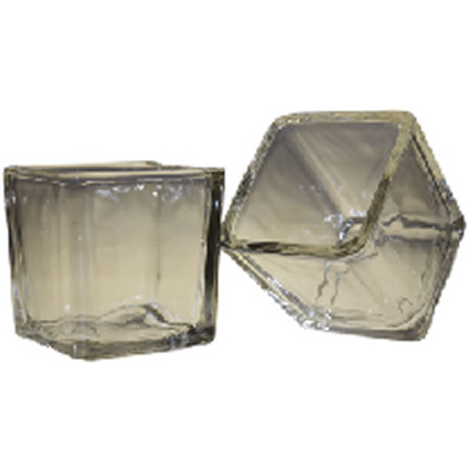 Clear - Votive Candle Holder - Small Square Glass