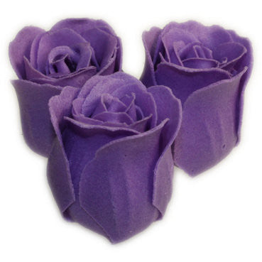 Bath Roses - 3 Roses in Heart Box (Lavender) - Shopy Max