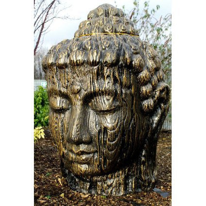 Buddha Head Motif Wood 100cm - Shopy Max
