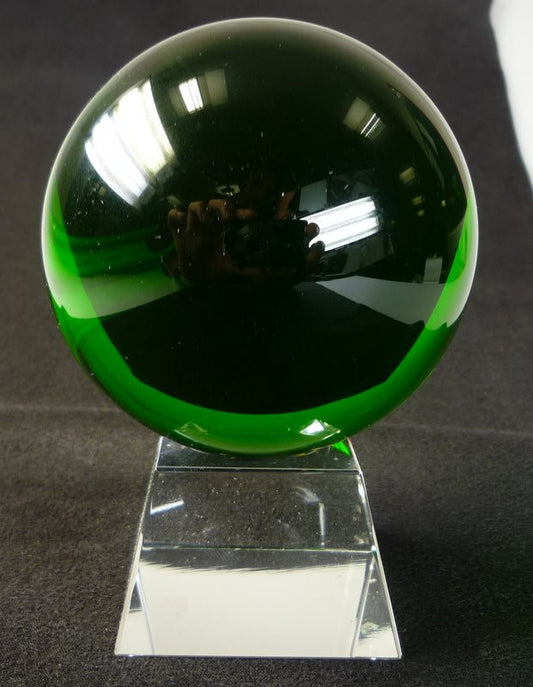 80mm Green Crystal Ball On Stand - Shopy Max