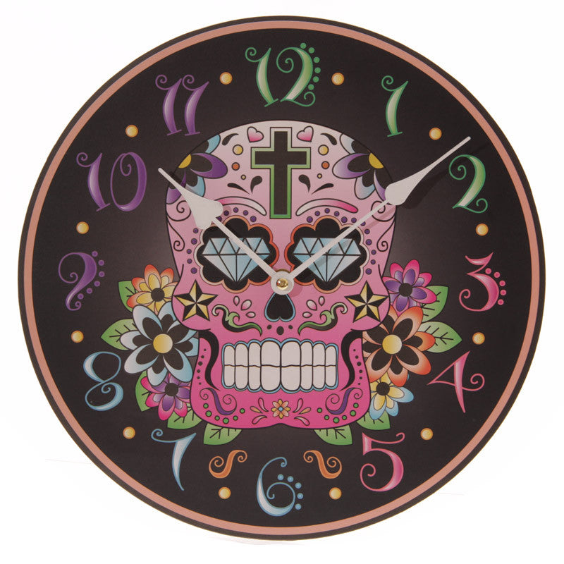 Day of the Dead Black Picture Clock - Shopy Max