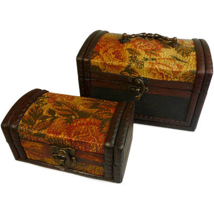 Set of 2 Colonial Boxes - Gold Rose - Shopy Max
