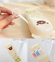 Teddy Bear travel toothpaste toothbrush box - Shopy Max