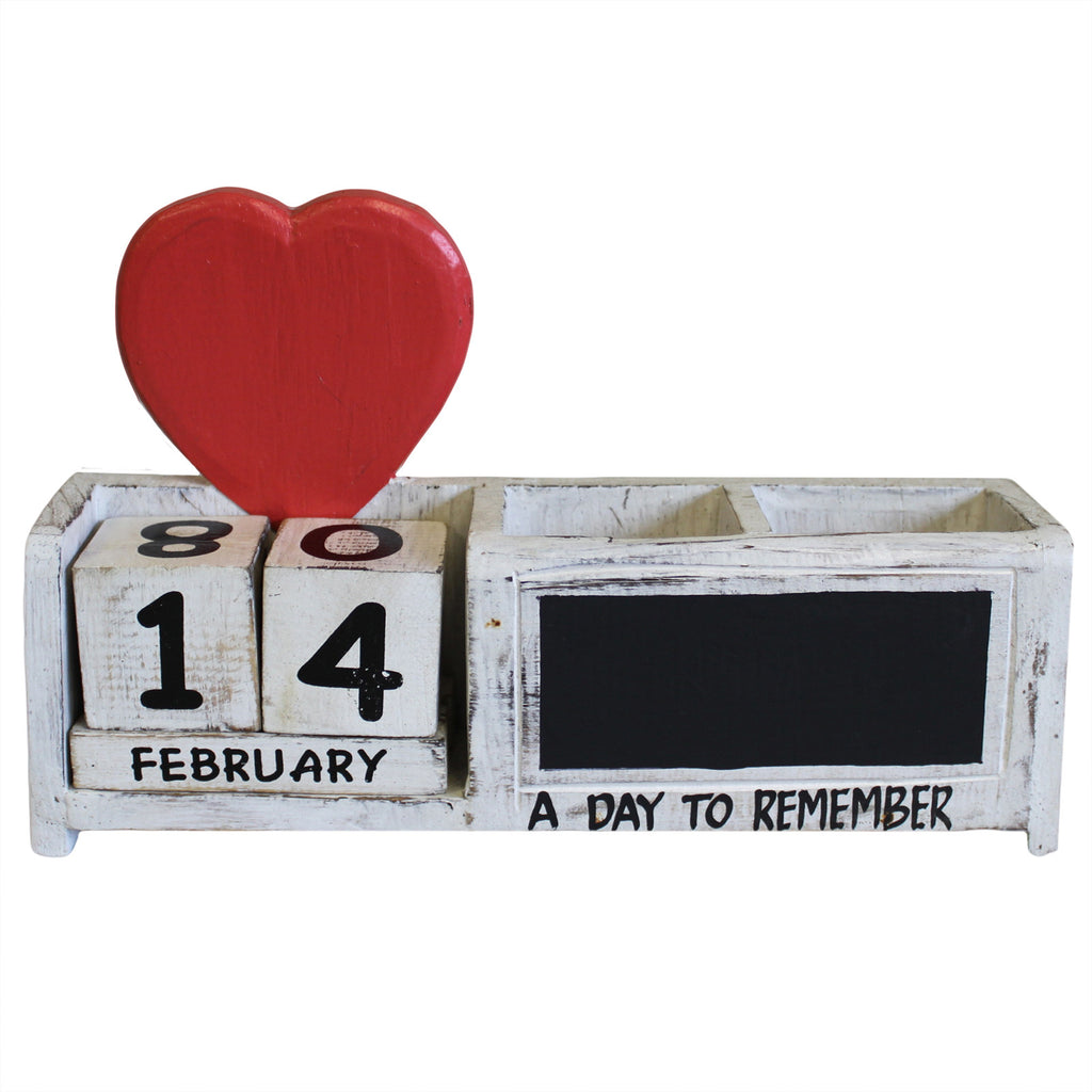 Day to Remember pen holder - White & Red Heart - Shopy Max