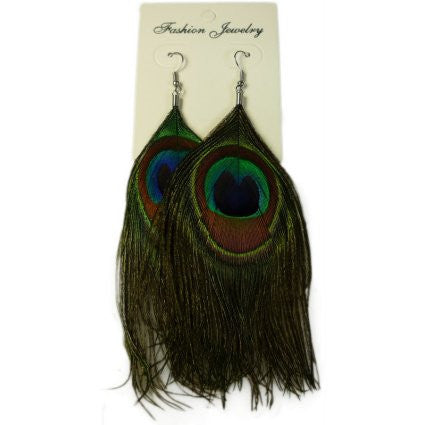 Feather Earring - Peacock
