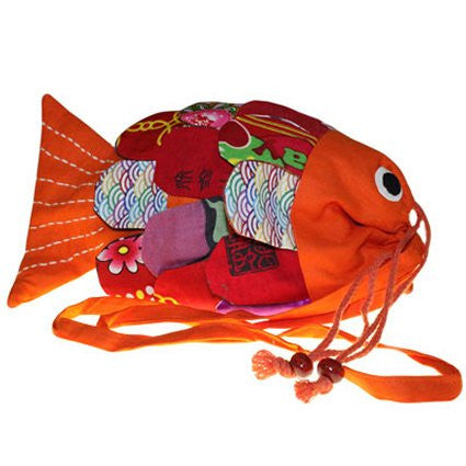 Recycled Handmade Fish Bags - Orange - Shopy Max