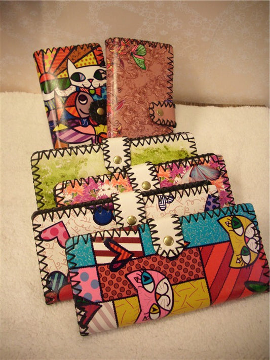 free shipping Fashion doodle women's long design handmade national wallet trend wallet print clutch card holder women's handbag - Shopy Max