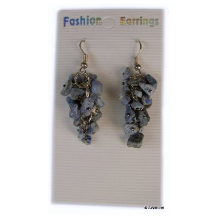 Gemstone Cluster Earrings - Lapis