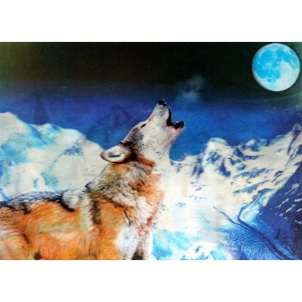 Lrg High Def 3D Pic - Wolf Howling at Moon