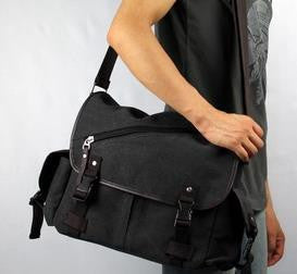 men's casual canvas travel messenger shoulder bags schoolbags big capacity M9