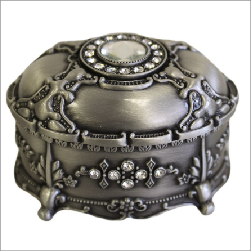 Jewellery Casket - Oval with Crystals - Shopy Max