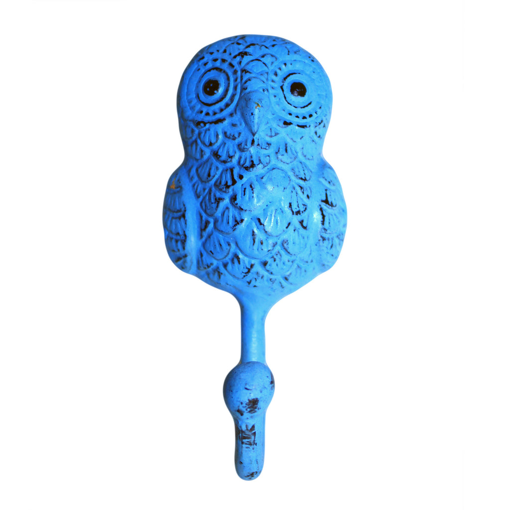Metal Hook - Owl - Blue