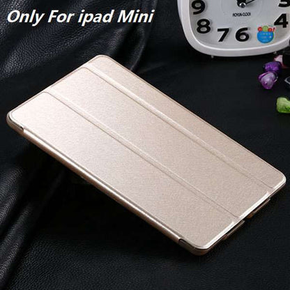 Elegant Luxury Crystal Clear Back Slim Silk Leather Case For ipad mini 1 2