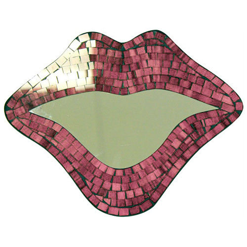 Mosaic Mouth Mirror - Large Pink