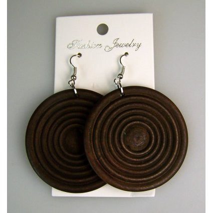 Monkey Wood Earrings Ebony