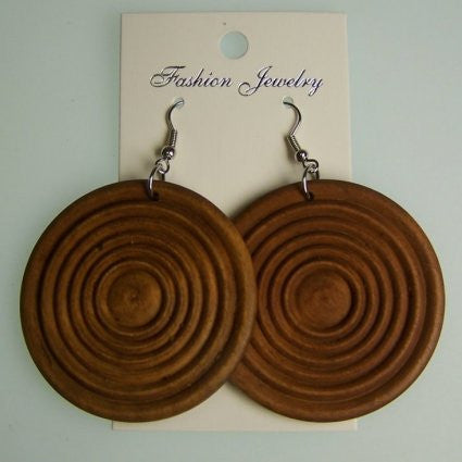 Monkey Wood Earrings - Tan
