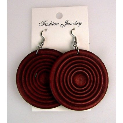 Monkey Wood Earrings - Ruby