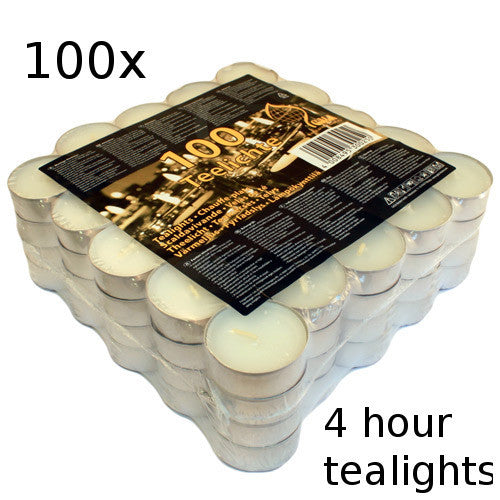 100x Tealights - 4 hour - Shopy Max