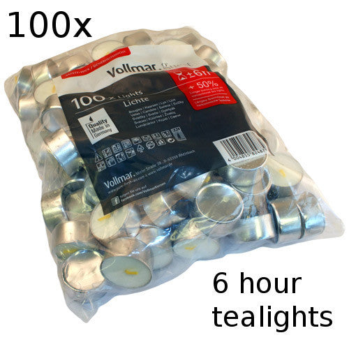 100x Tealights - 6 hour - Shopy Max