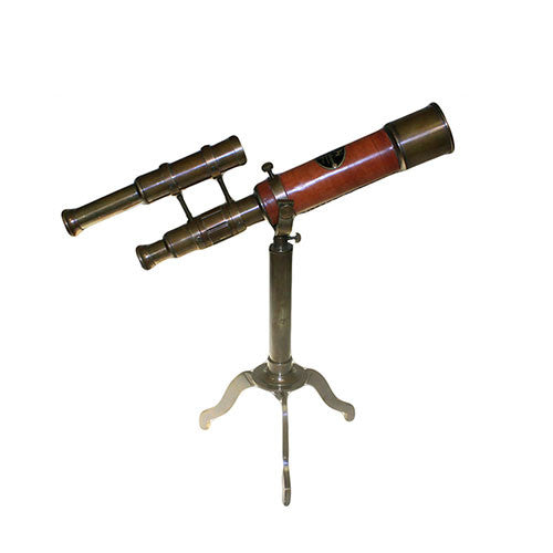 Telescope on Brass Stand with Sights