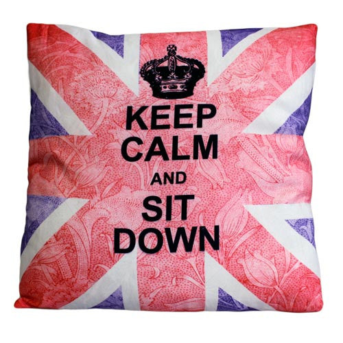 Art Cushion Cover - Keep Calm & Sit Down - Shopy Max