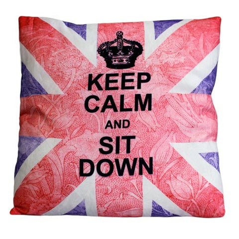 Art Cushion Cover - Keep Calm & Sit Down