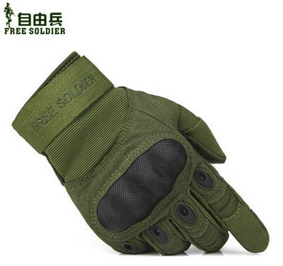 outdoor Super fiber tortoiseshell tactical armor protection shell Riding hiking climbing training full finger gloves - Shopy Max