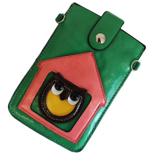 Owl Pouch - Green & Pink - Shopy Max