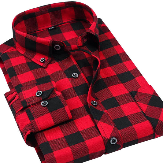 VFan Flannel Men Plaid Shirts 2016 New Autumn Luxury Slim Long Sleeve Brand Formal