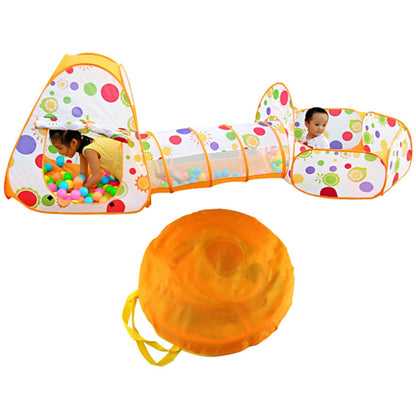 3 in 1 Pop Up Play Tent with Tunnel, Ball Pit for Kids, Boys, Girls, Babies and Toddlers, Indoor/Outdoor Playhouse
