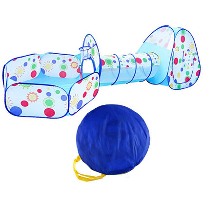 3 in 1 Pop Up Play Tent with Tunnel, Ball Pit for Kids, Boys, Girls, Babies and Toddlers, Indoor/Outdoor Playhouse