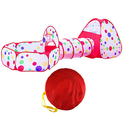 3 in 1 Pop Up Play Tent with Tunnel, Ball Pit for Kids, Boys, Girls, Babies and Toddlers, Indoor/Outdoor Playhouse