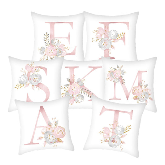 Pink Letter Decorative Pillow Cushion Covers