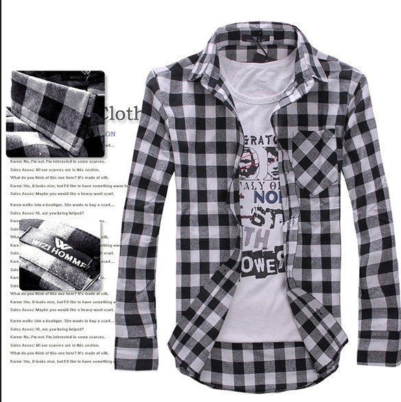 Men Plaid Shirt Camisas 2016 New Arrival Men's Fashion Plaid Long-sleeved Shirt
