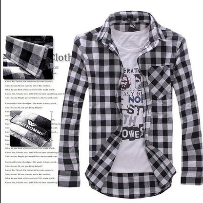 Men Plaid Shirt Camisas 2016 New Arrival Men's Fashion Plaid Long-sleeved Shirt