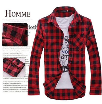 Men Plaid Shirt Camisas 2016 New Arrival Men's Fashion Plaid Long-sleeved Shirt