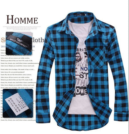Men Plaid Shirt Camisas 2016 New Arrival Men's Fashion Plaid Long-sleeved Shirt