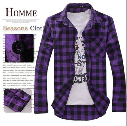 Men Plaid Shirt Camisas 2016 New Arrival Men's Fashion Plaid Long-sleeved Shirt