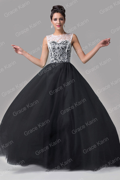 Green Yellow Lace Long Evening Dresses Grace Karin abendkleider 2016 Sleeveless - Shopy Max